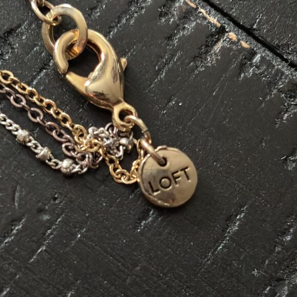 Loft Multi Chain Multi Tone Chain Moonstone Long Necklace - Picture 6 of 9